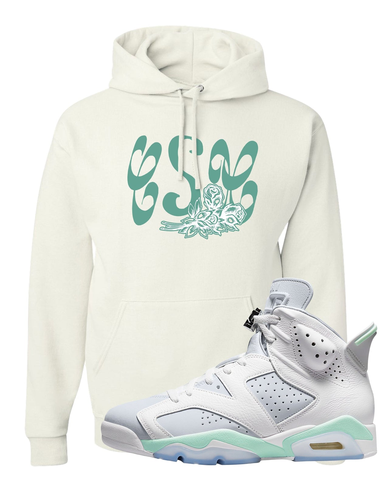 Mint Foam 6s Hoodie | Certified Sneakerhead, White