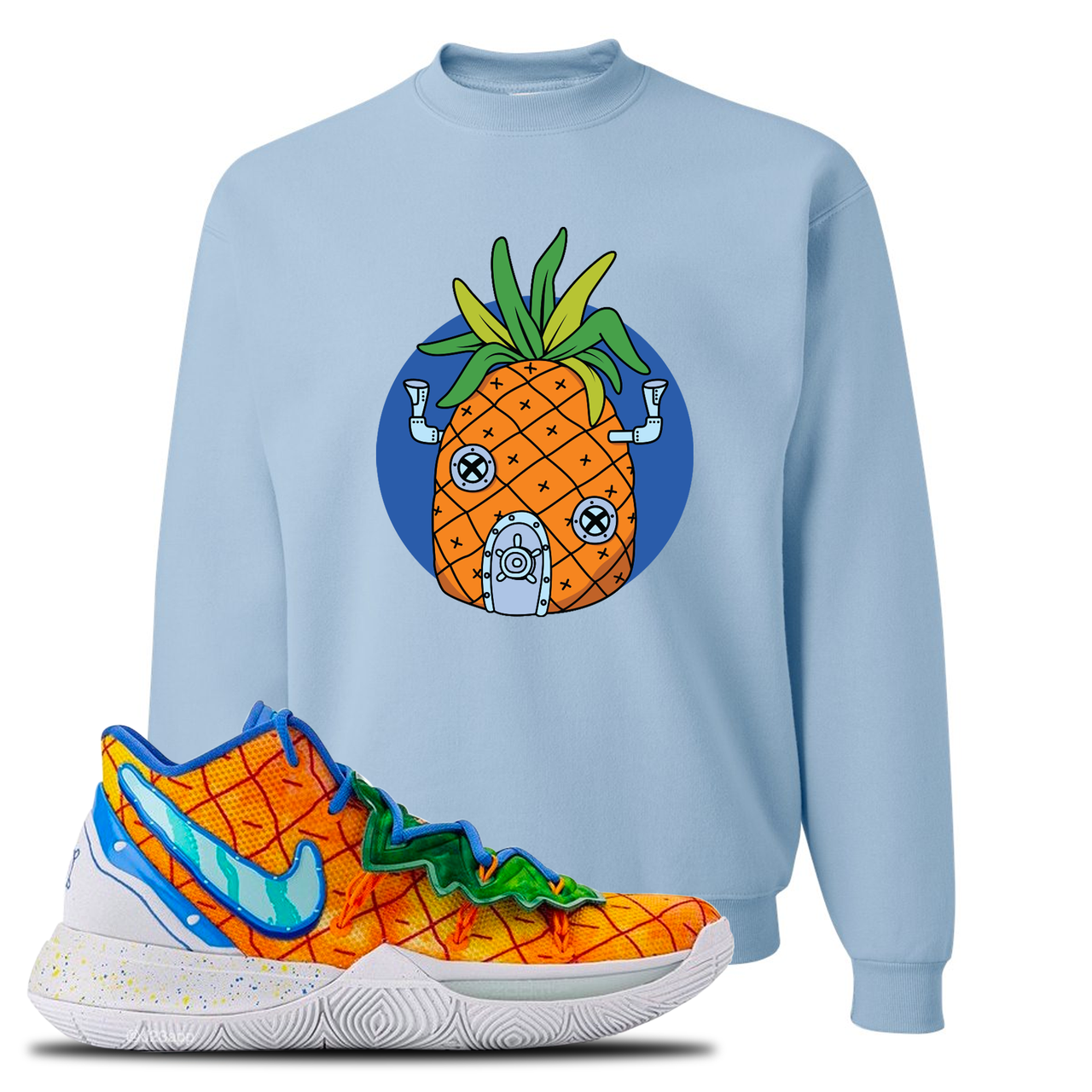 Kyrie 5 Pineapple House Pineapple House Sky Blue Sneaker Hook Up Crewneck Sweatshirt