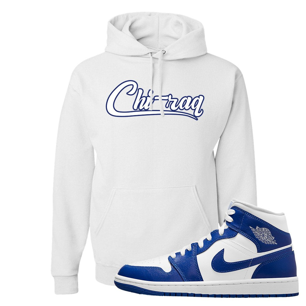 Air Jordan 1 Mid Kentucky Blue Hoodie | Chiraq, White