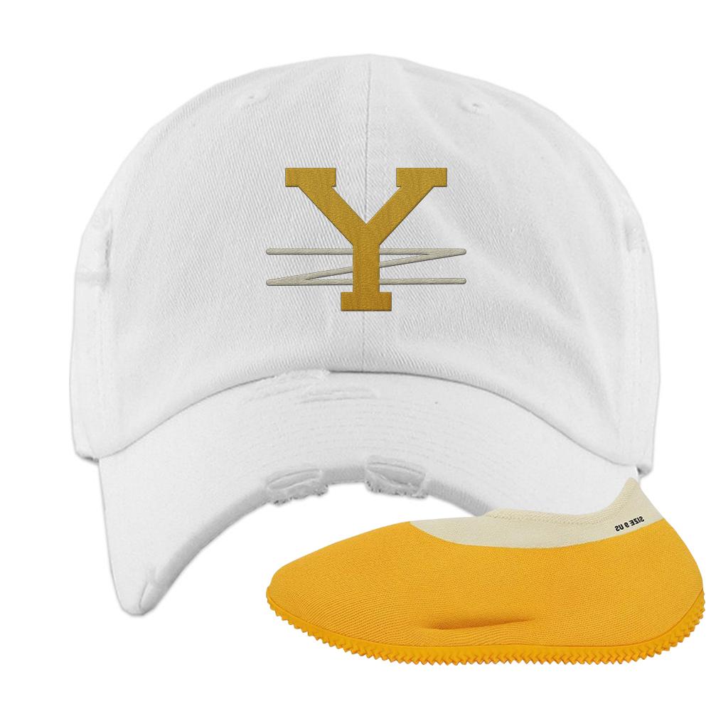 Sulfur Knit Runners Distressed Dad Hat | YZ, White