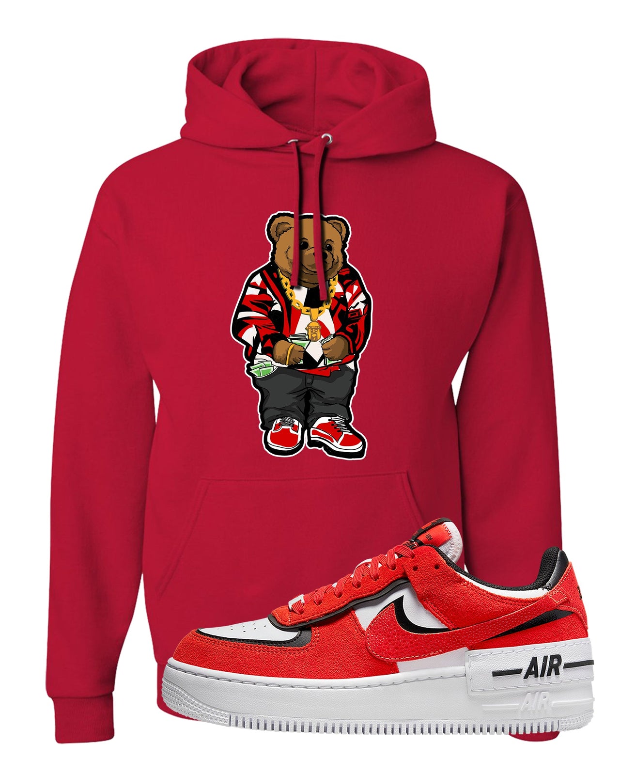 Shadow Chicago AF 1s Hoodie | Sweater Bear, Red