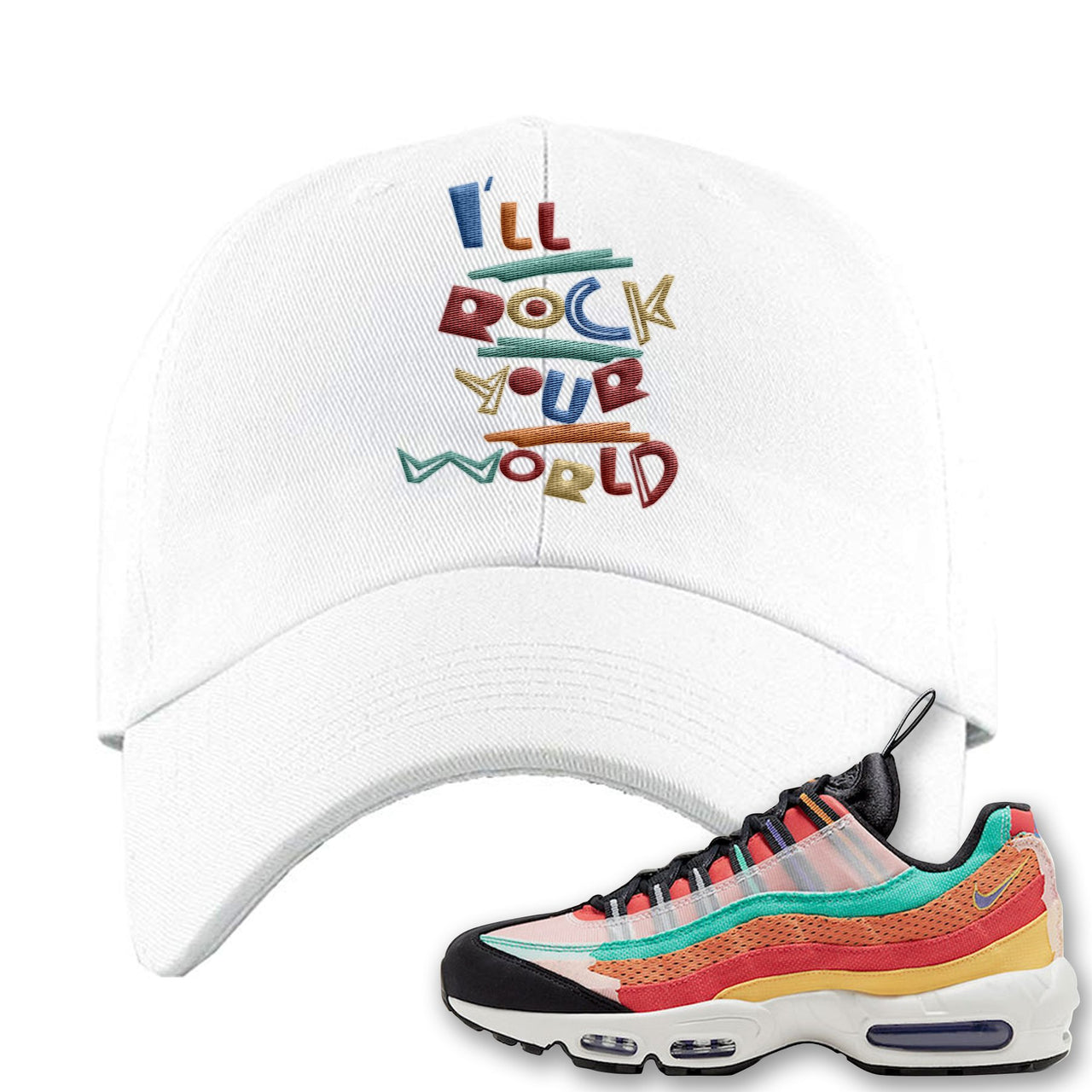 Air Max 95 Black History Month Sneaker White Dad Hat | Hat to match Air Max 95 Black History Month Shoes | I'll Rock Your World