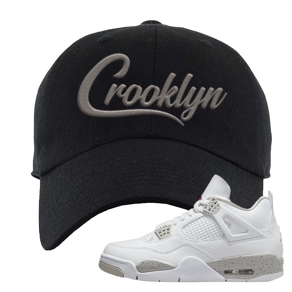 Tech Grey 4s Dad Hat | Crooklyn, Black