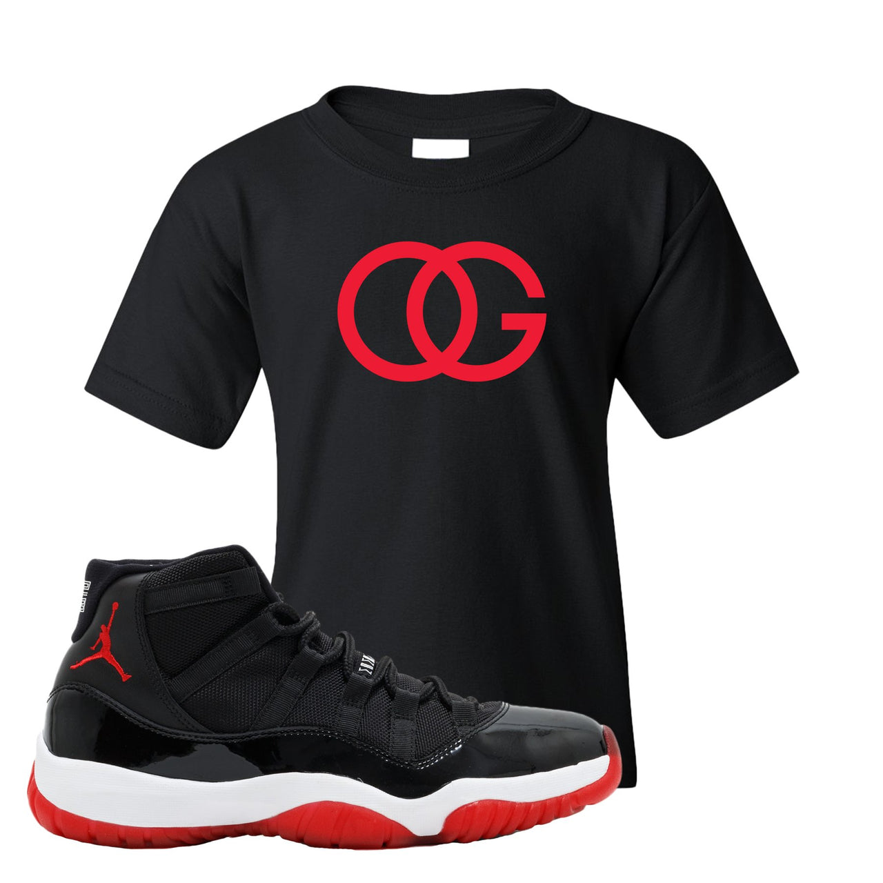 Jordan 11 Bred OG Black Sneaker Hook Up Kid's T-Shirt
