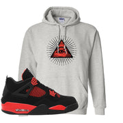 Red Thunder 4s Hoodie | All Seeing Eye, Ash