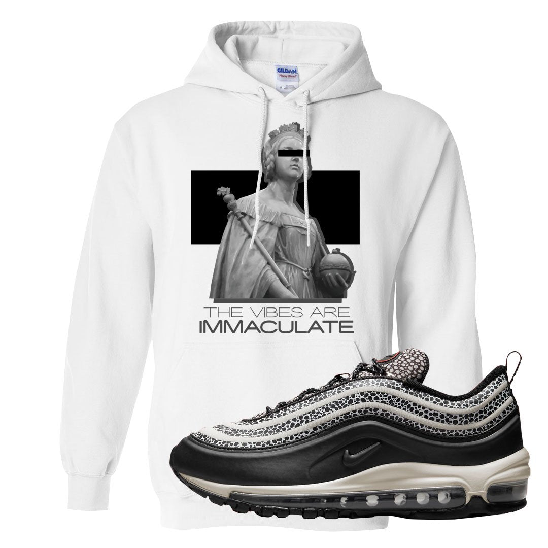 Safari Black 97s Hoodie | The Vibes Are Immaculate, White