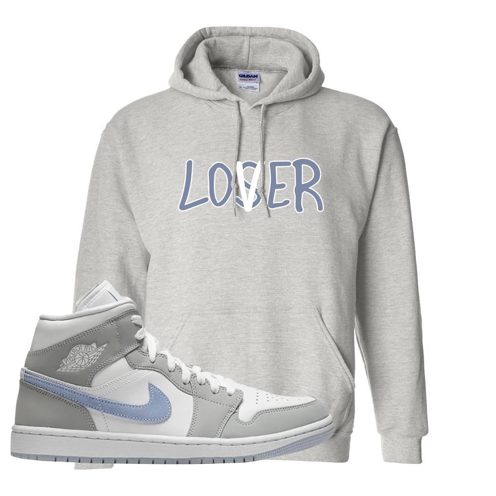 Wolf Grey Mid 1s Hoodie | Lover, Ash