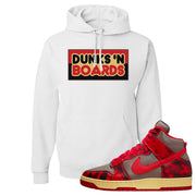 Acid Wash Red 1985 High Dunks Hoodie | Dunks N Boards, White