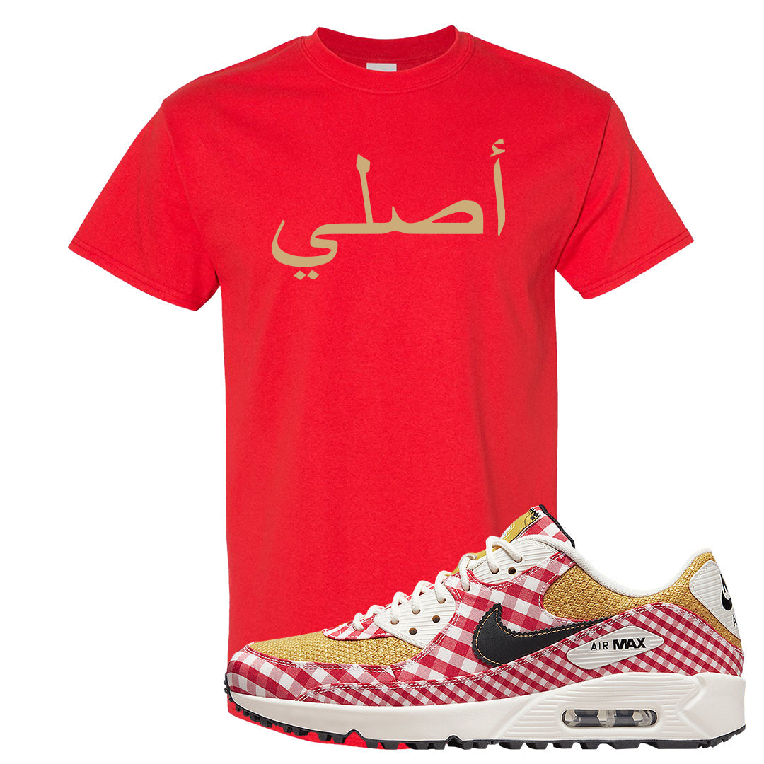Picnic Golf 90s T Shirt | Original Arabic, Red