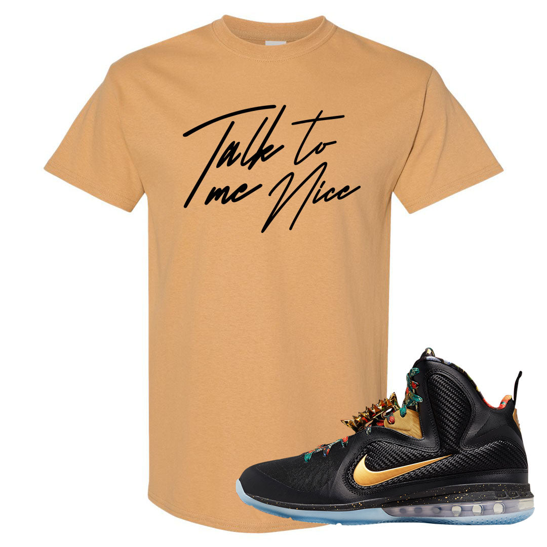 Throne Watch Bron 9s T Shirt | Talk To Me Nice, Old Gold