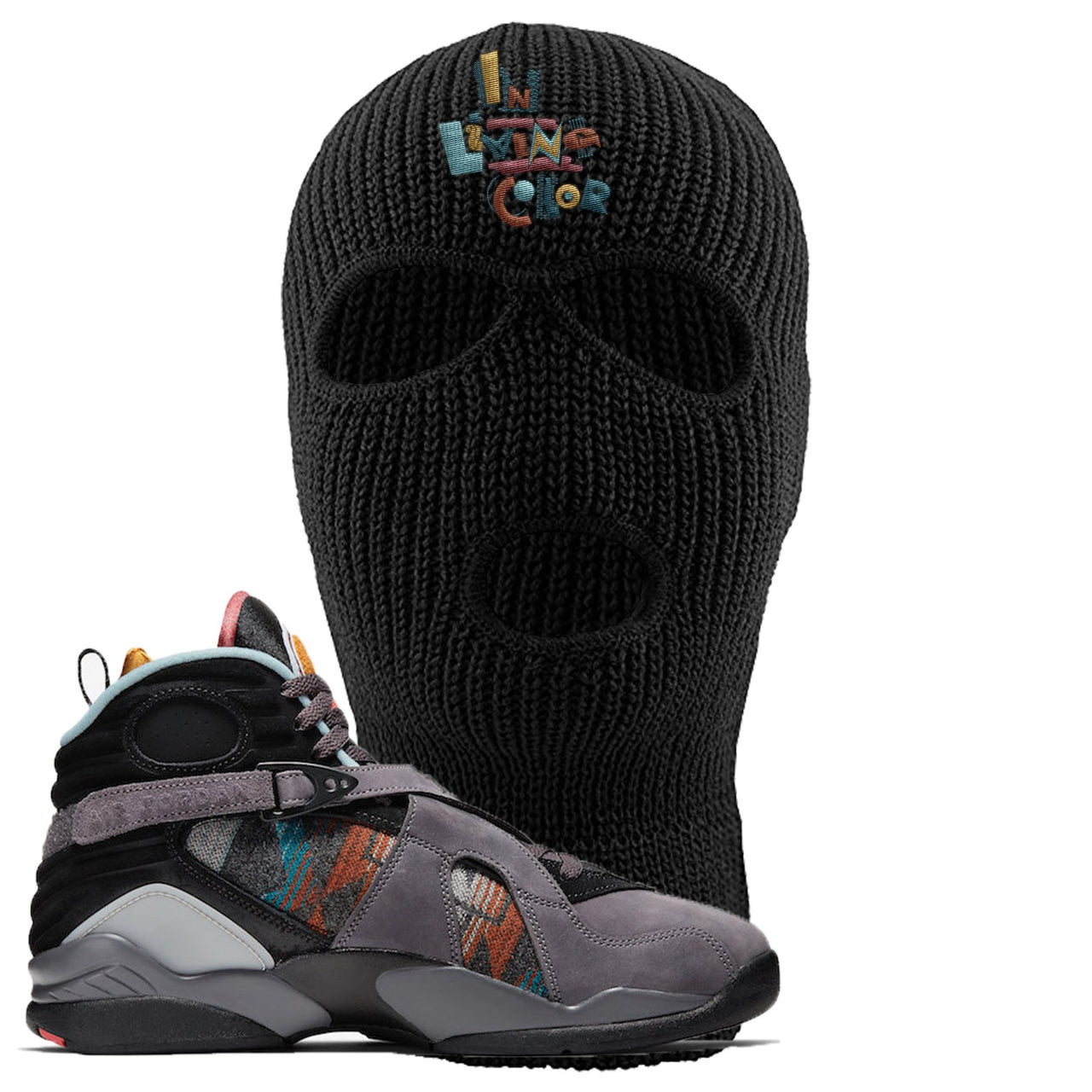 Jordan 8 N7 Pendleton In Living Color Black Sneaker Hook Up Ski Mask
