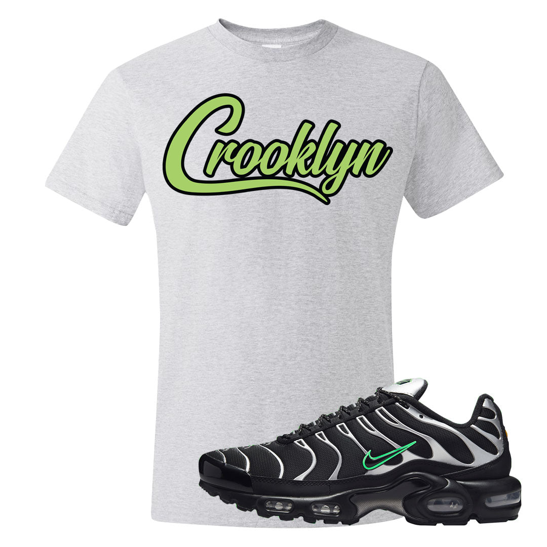 Neon Green Black Grey Pluses T Shirt | Crooklyn, Ash