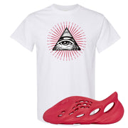 Vermillion Foam Runners T Shirt | All Seeing Eye, White