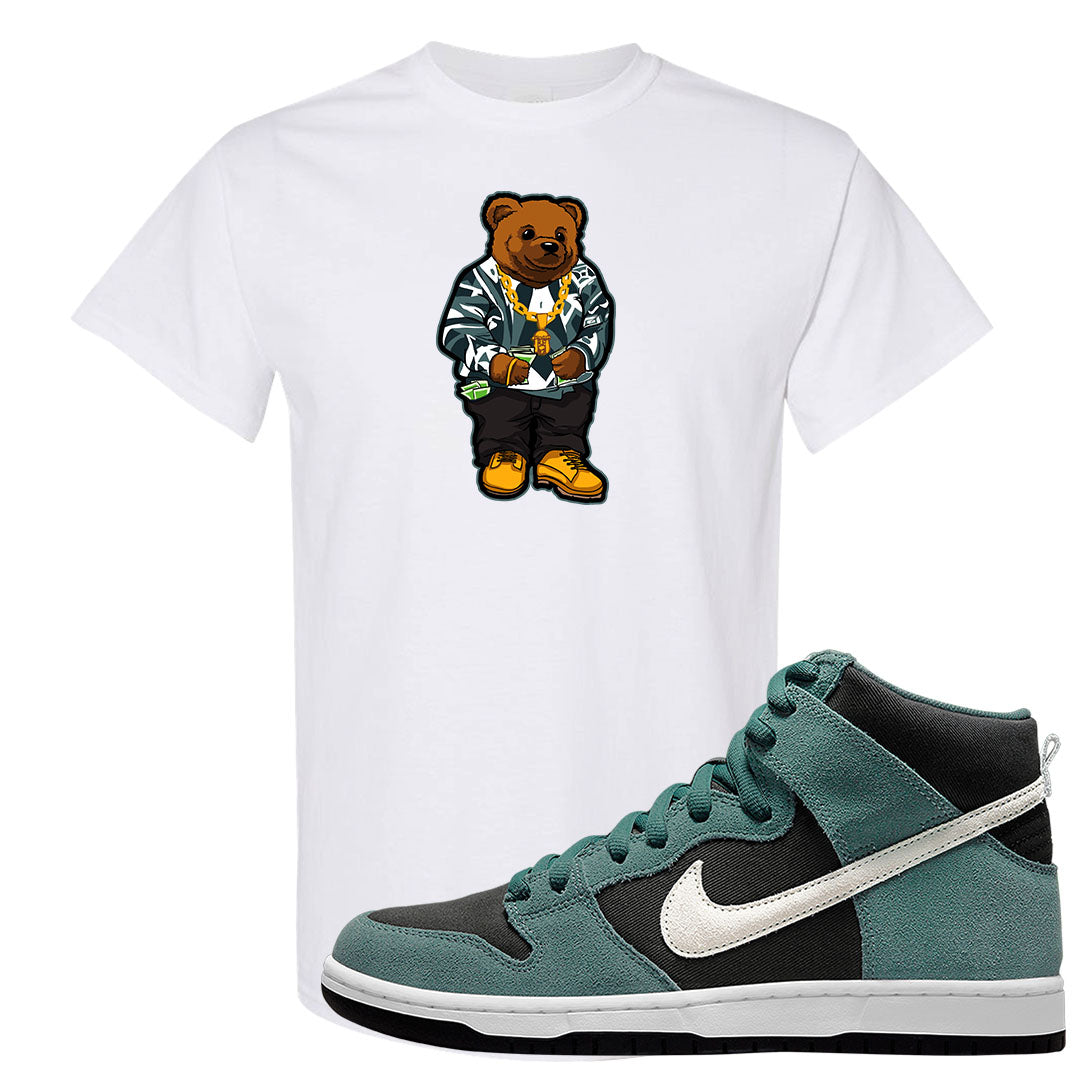 Green Suede High Dunks T Shirt | Sweater Bear, White