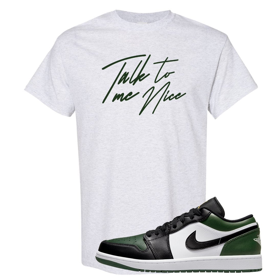 Green Toe Low 1s T Shirt | Talk To Me Nice, Ash