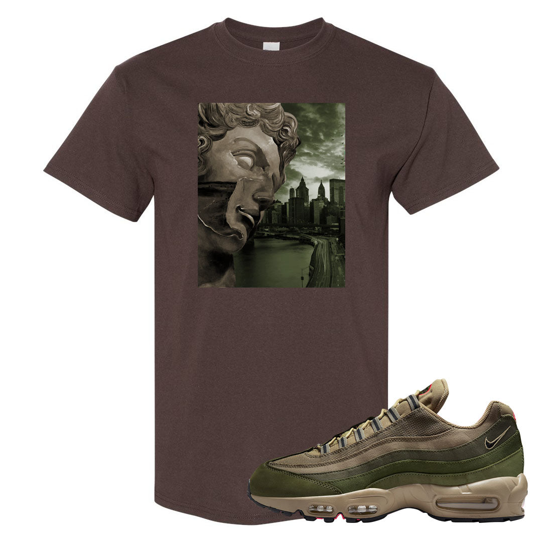 Medium Olive Rough Green 95s T Shirt | Miguel, Chocolate