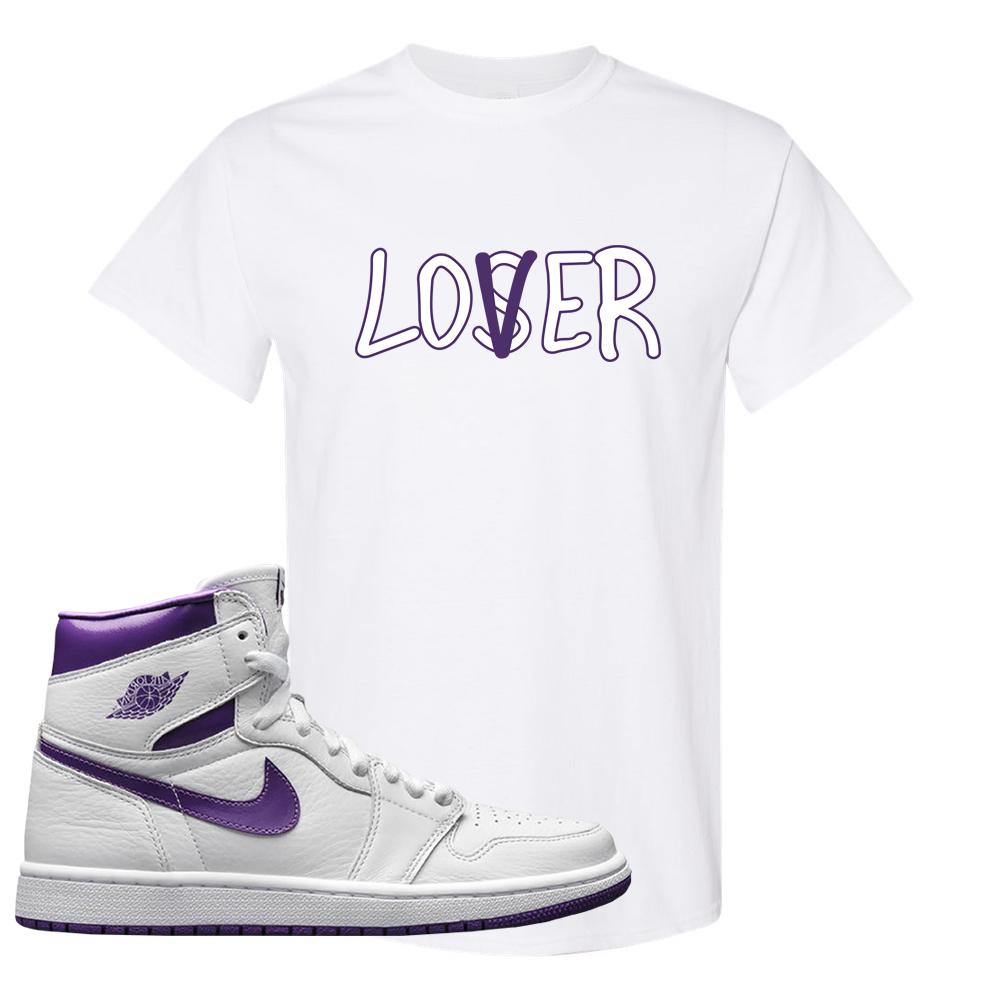 Air Jordan 1 Metallic Purple T Shirt | Lover, White