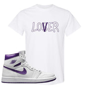 Air Jordan 1 Metallic Purple T Shirt | Lover, White