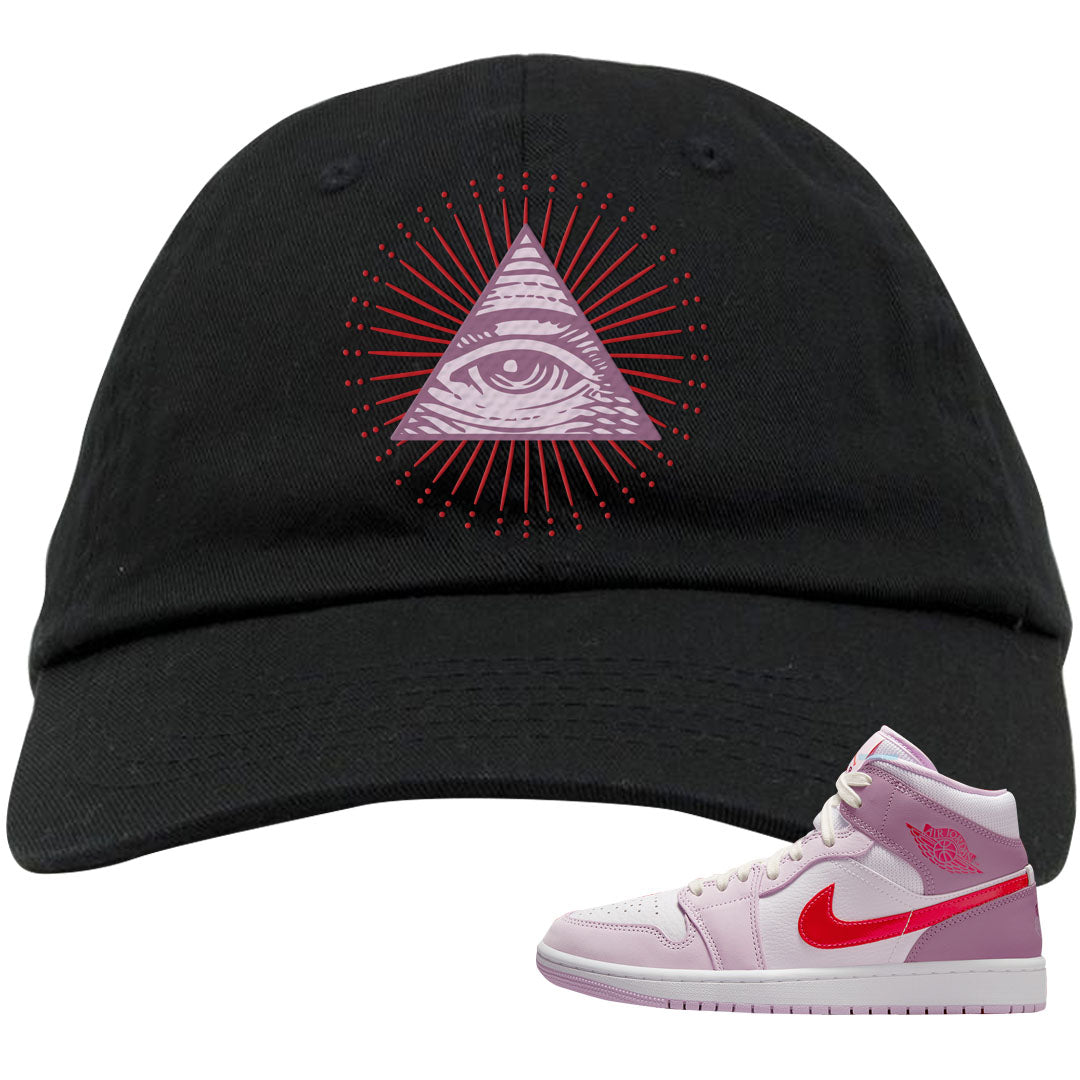 Valentine's Day Mid 1s Dad Hat | All Seeing Eye, Black