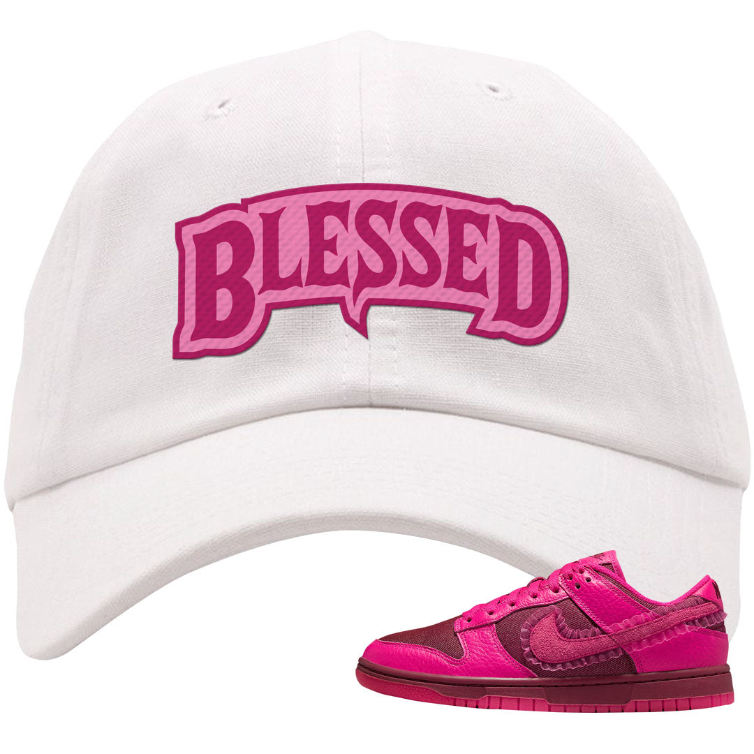 2022 Valentine's Day Low Dunks Dad Hat | Blessed Arch, White