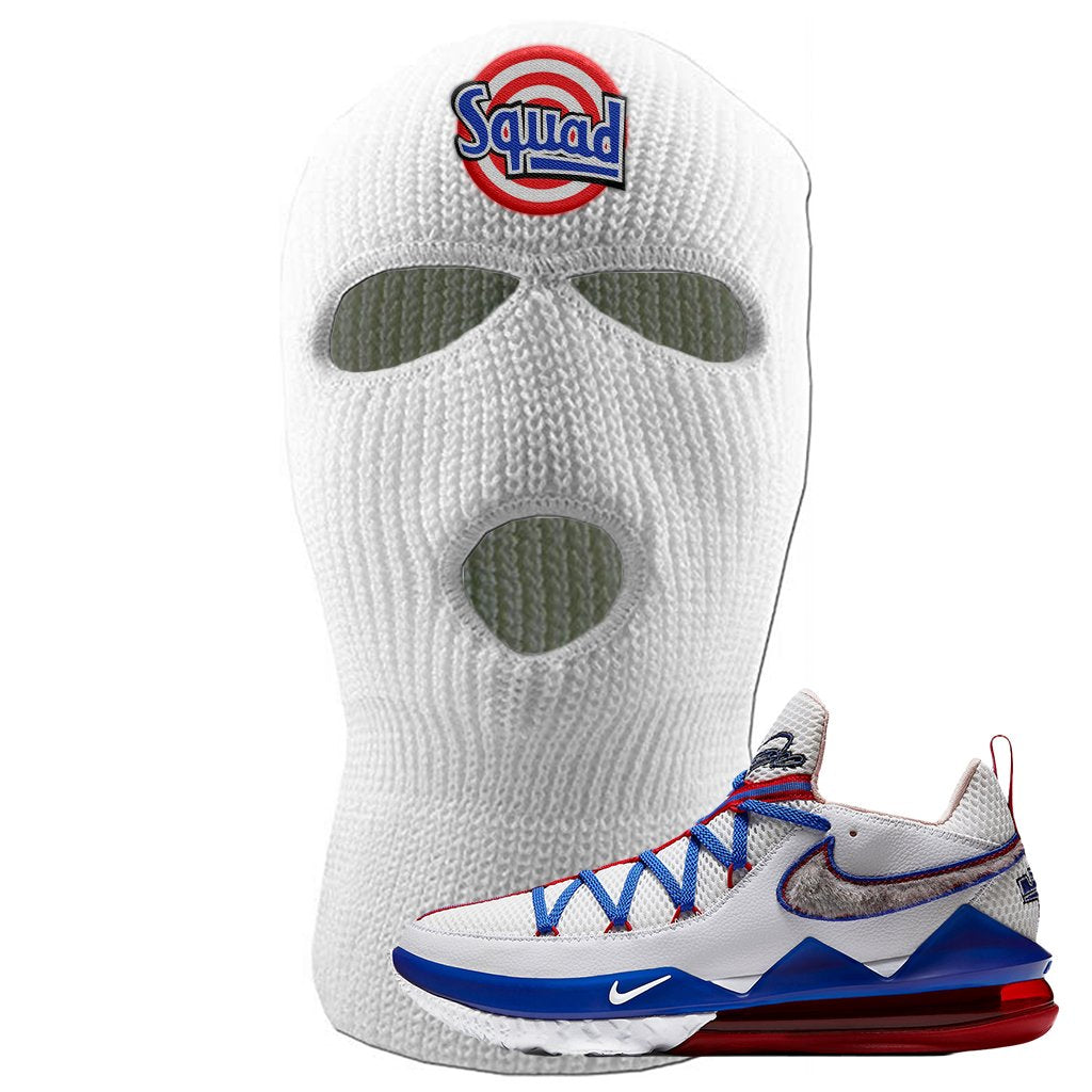 LeBron 17 Low Tune Squad Sneaker White Ski Mask | Winter Mask to match Nike LeBron 17 Low Tune Squad Shoes | Squad