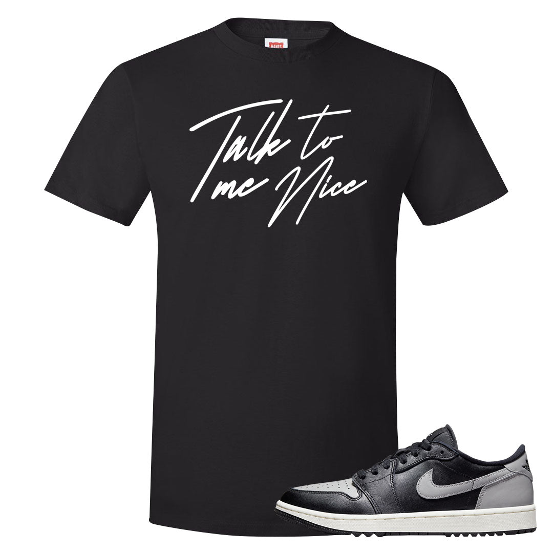 Shadow Golf Low 1s T Shirt | Talk To Me Nice, Black