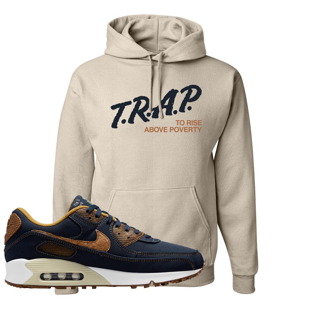 Cork Obsidian 90s Hoodie | Trap To Rise Above Poverty, Sand