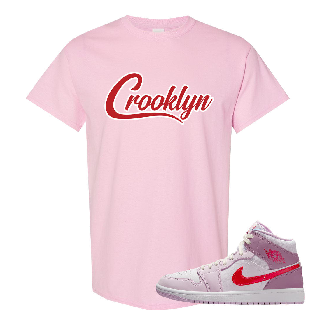 Valentine's Day Mid 1s T Shirt | Crooklyn, Light Pink