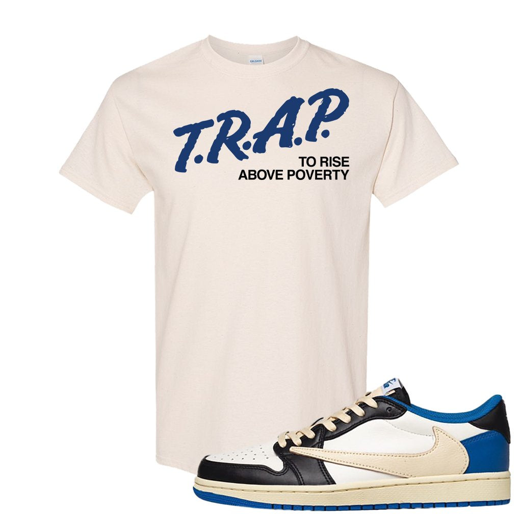 Sail Black Military Blue Shy Pink Low 1s T Shirt | Trap To Rise Above Poverty, Natural