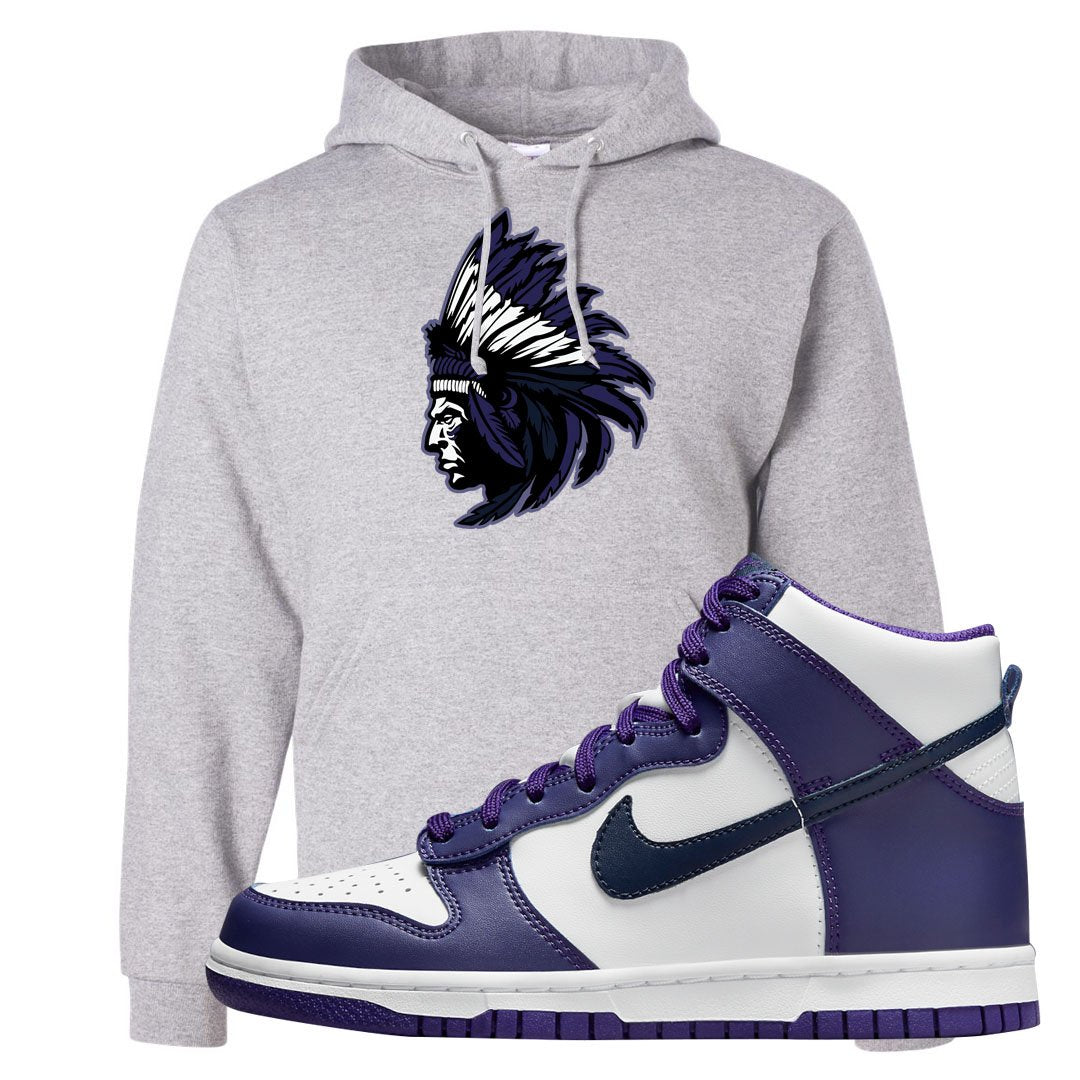 Court Purple High Dunks Hoodie | Indian Chief, Ash
