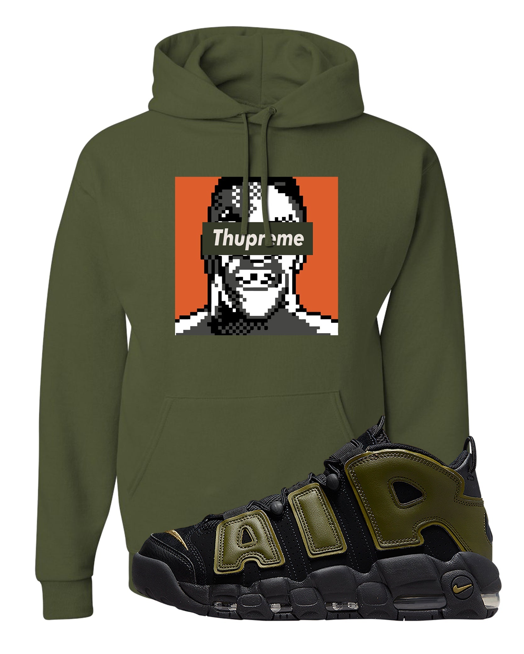 Guard Dog More Uptempos Hoodie | Thupreme, Military Green