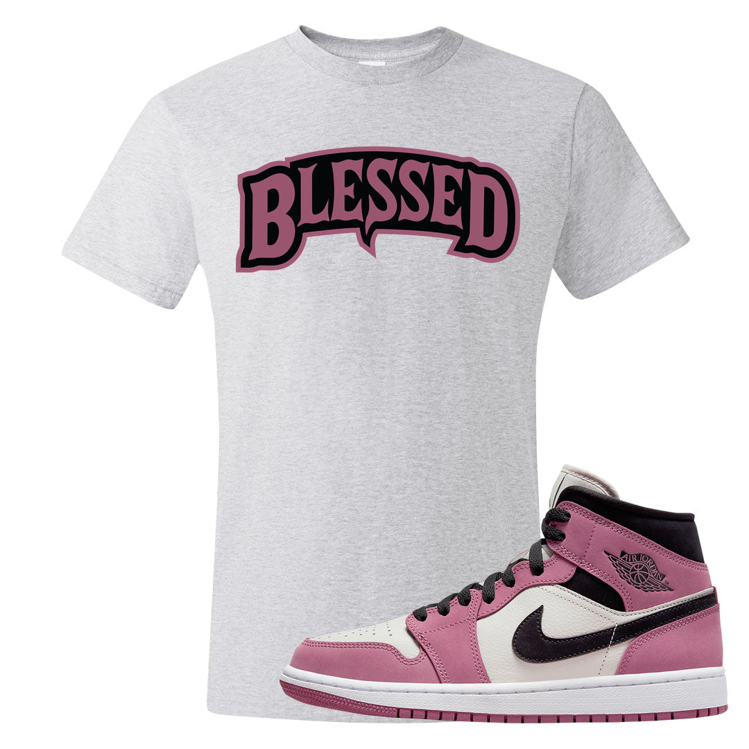 Berry Black White Mid 1s T Shirt | Blessed Arch, Ash