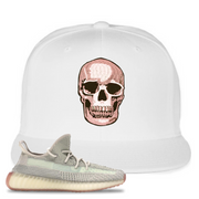 Yeezy Boost 350 V2 Citrin Non-Reflective Skull White Sneaker Matching Snapback Hat