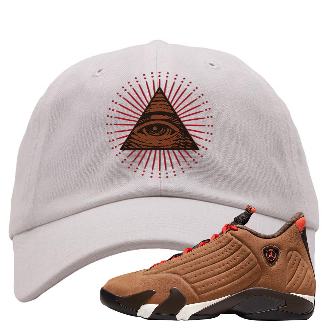 Winterized 14s Dad Hat | All Seeing Eye, White