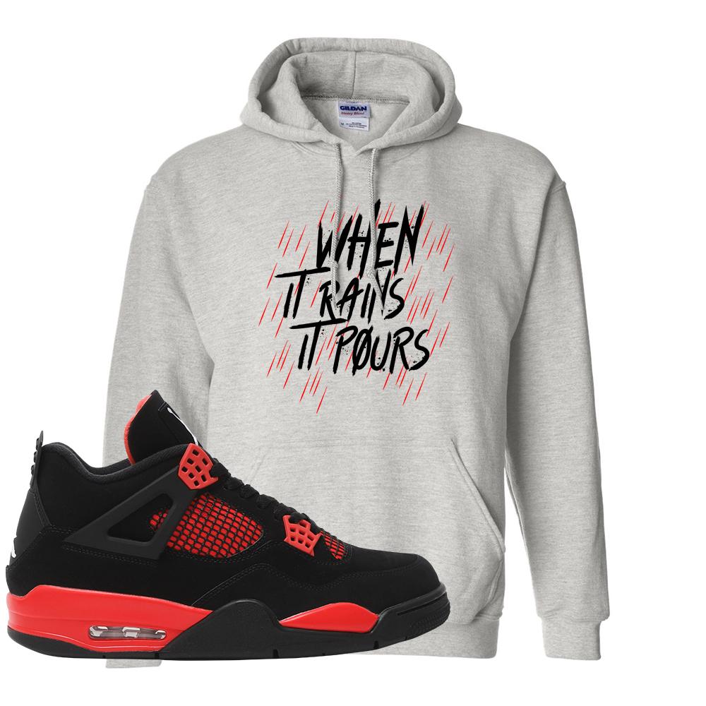 Red Thunder 4s Hoodie | When It Rains, It Pours, Ash