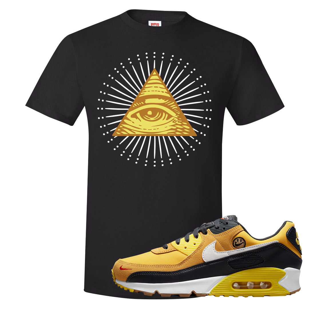 Go The Extra Smile 90s T Shirt | All Seeing Eye, Black