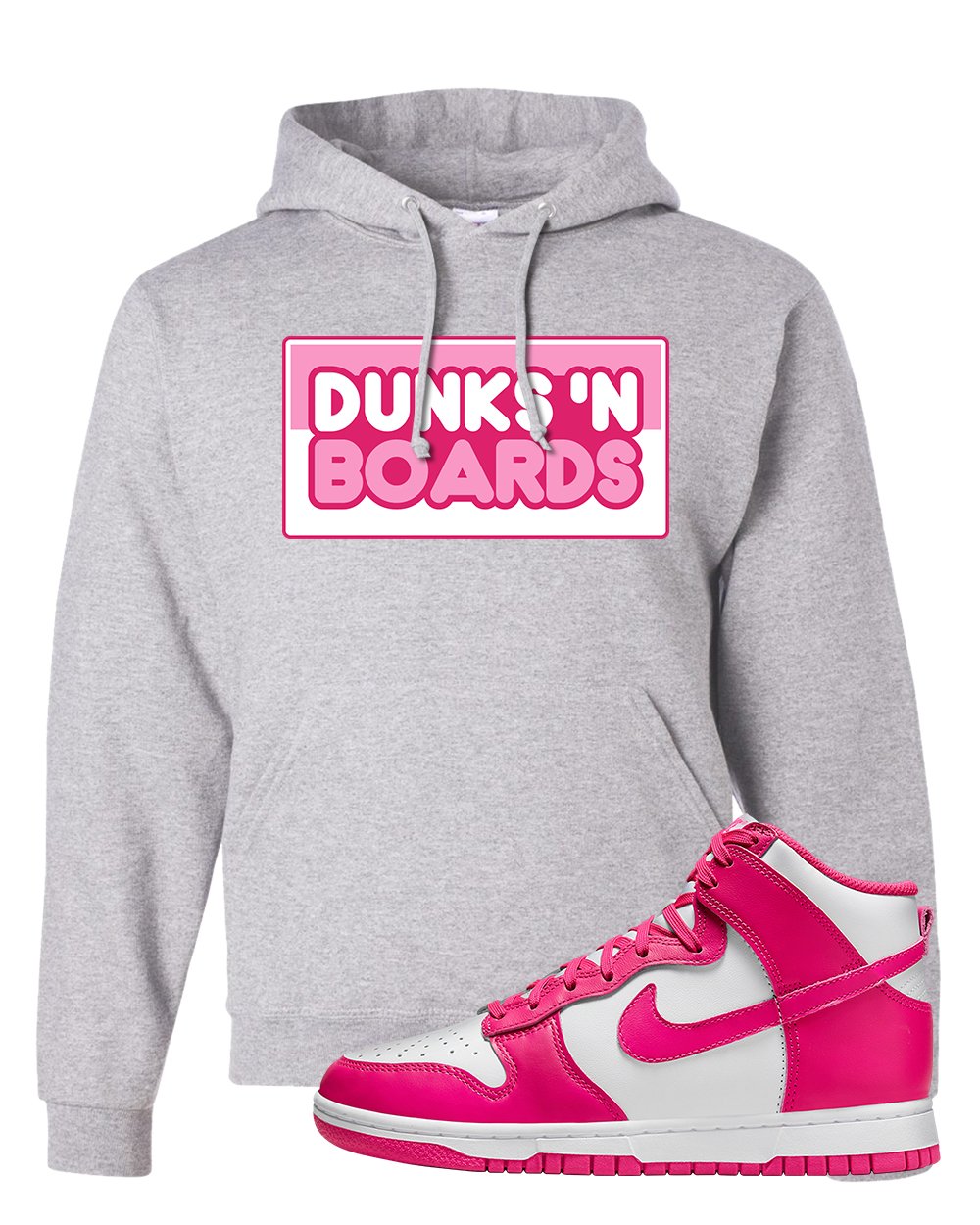 Pink Prime High Dunks Hoodie | Dunks N Boards, Ash