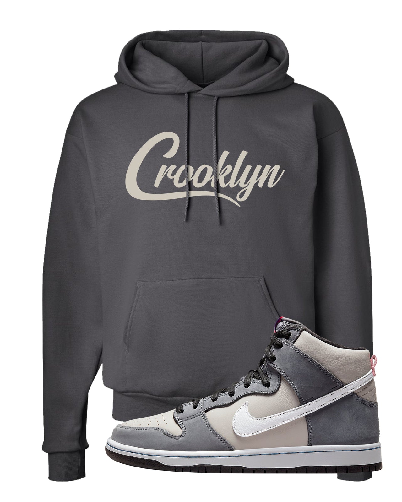 Medium Grey High Dunks Hoodie | Crooklyn, Smoke Grey