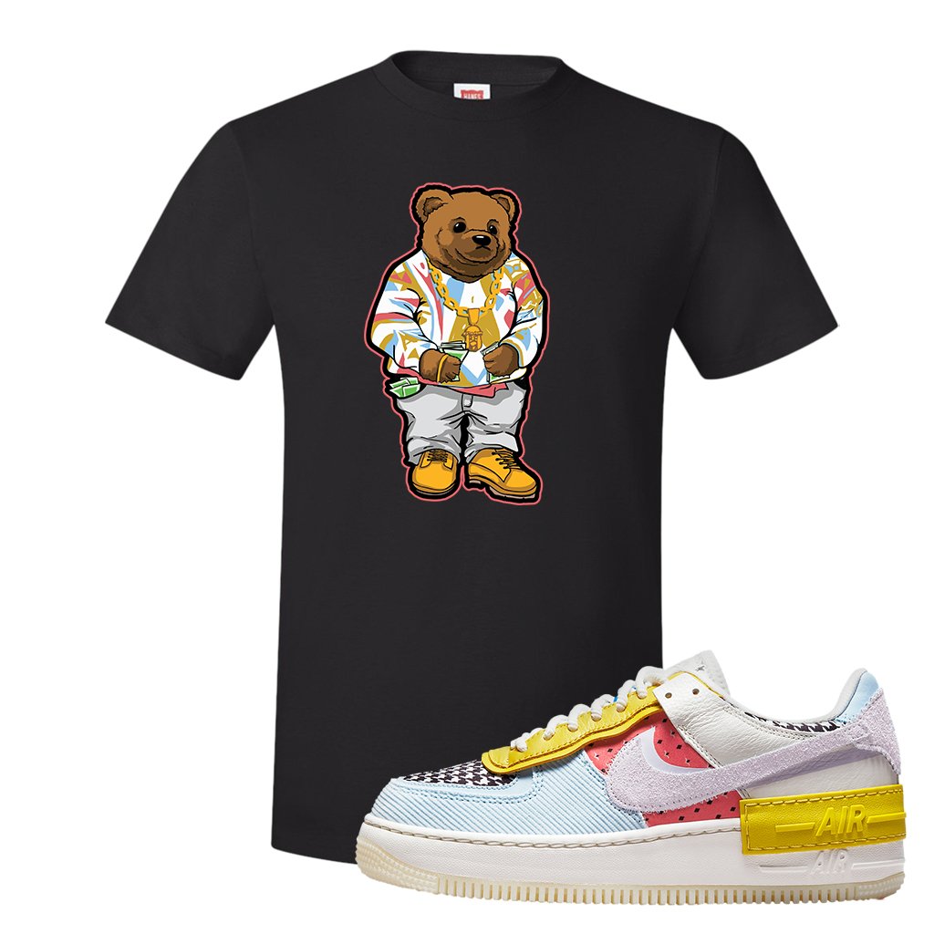 Air Force 1 Shadow Multi-Color T Shirt | Sweater Bear, Black