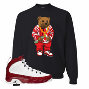 Jordan 9 Gym Red Sweater Bear Black Sneaker Hook Up Crewneck Sweatshirt