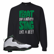 Air Jordan 10 Seattle SuperSonics Float Like a Butterfly Black Sneaker Matching Crewneck Sweatshirt