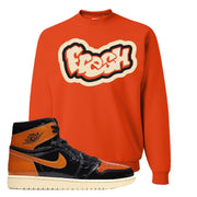 Jordan 1 Shattered Backboard Fresh Burnt Orange Sneaker Hook Up Crewneck Sweatshirt