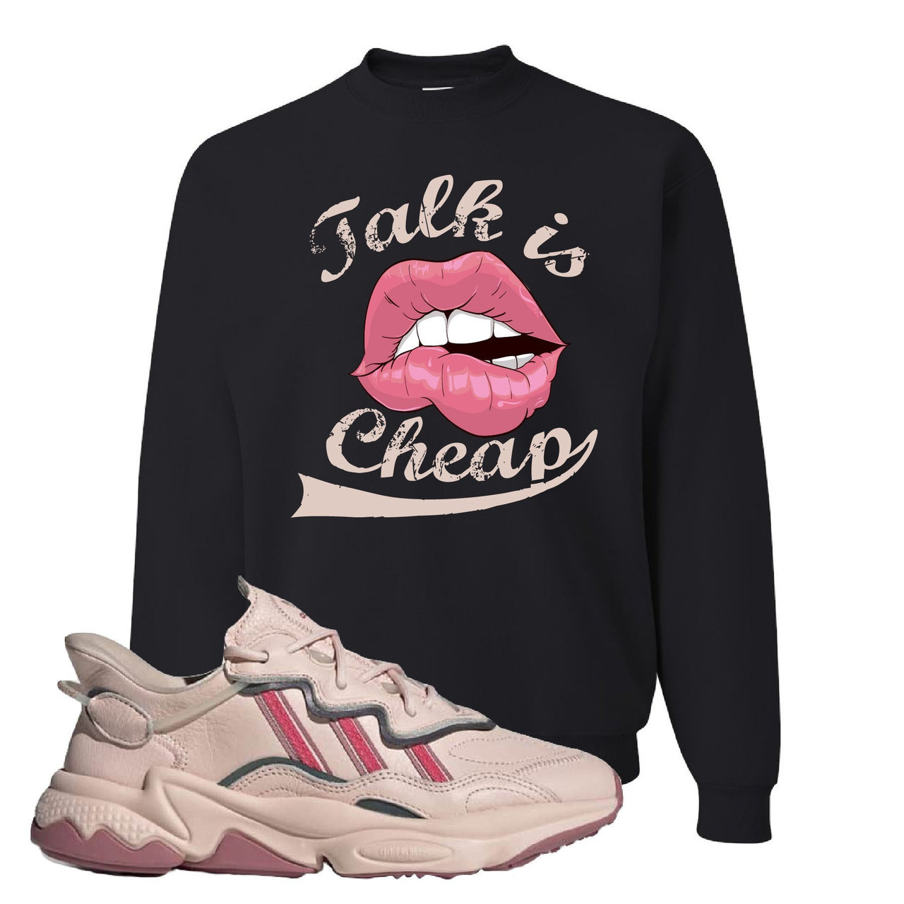 Adidas WMNS Ozweego Icy Pink Talk Is Cheap Black Sneaker Hook Up Crewneck Sweatshirt