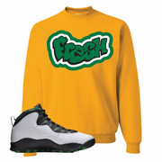 Air Jordan 10 Seattle SuperSonics Fresh Gold Sneaker Matching Crewneck Sweatshirt