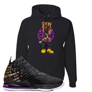Lebron 17 Lakers Sweater Bear Black Sneaker Hook Up Pullover Hoodie
