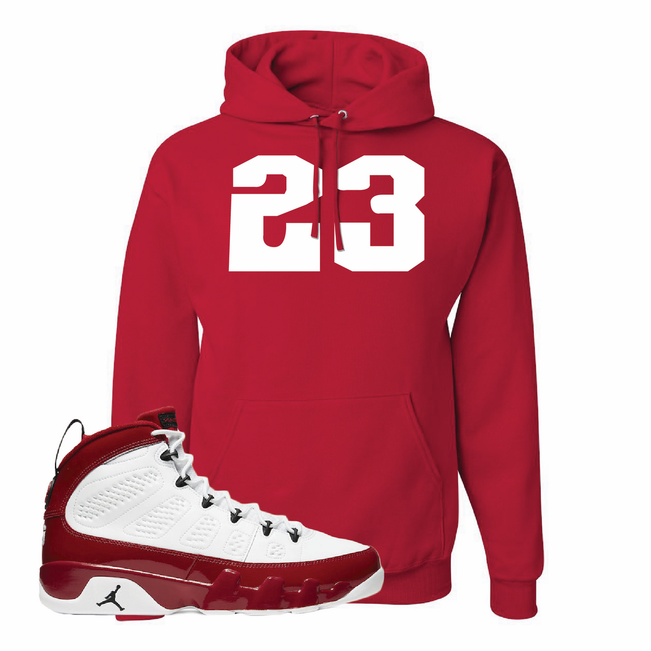 Jordan 9 Gym Red Jordan 9 23 Red Sneaker Hook Up Pullover Hoodie