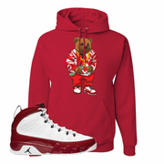 Jordan 9 Gym Red Sweater Bear Red Sneaker Hook Up Pullover Hoodie