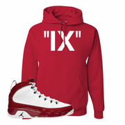 Jordan 9 Gym Red IX Red Sneaker Hook Up Pullover Hoodie
