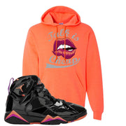 Jordan 7 WMNS Black Patent Leather Talk Is Cheap Retro Heather Coral Sneaker Hook Up Pullover Hoodie