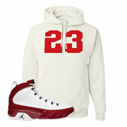 Jordan 9 Gym Red Jordan 9 23 White Sneaker Hook Up Pullover Hoodie